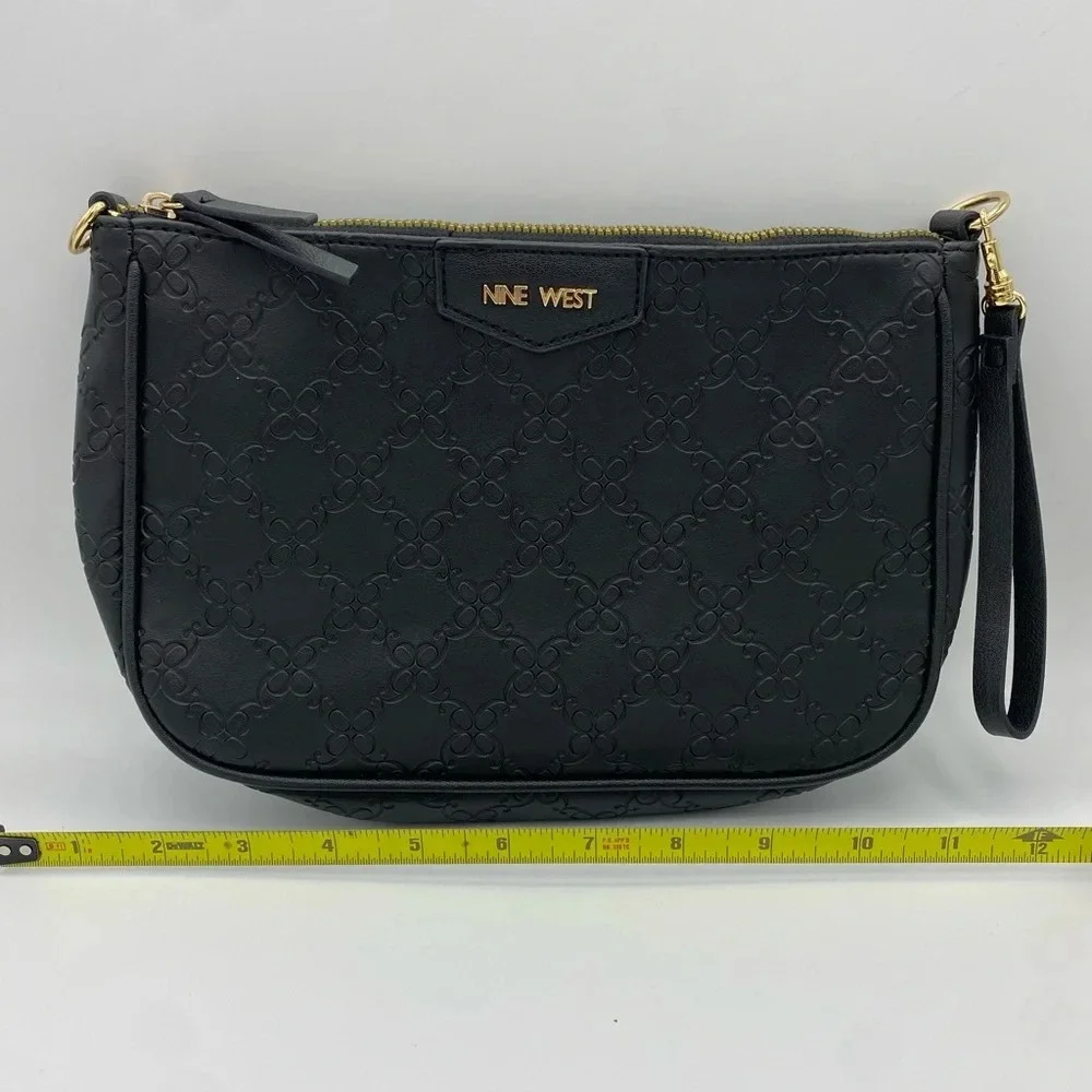 Nine West Black Gold Hardware Wristlet Travel Pouch - Picture 4 of 4